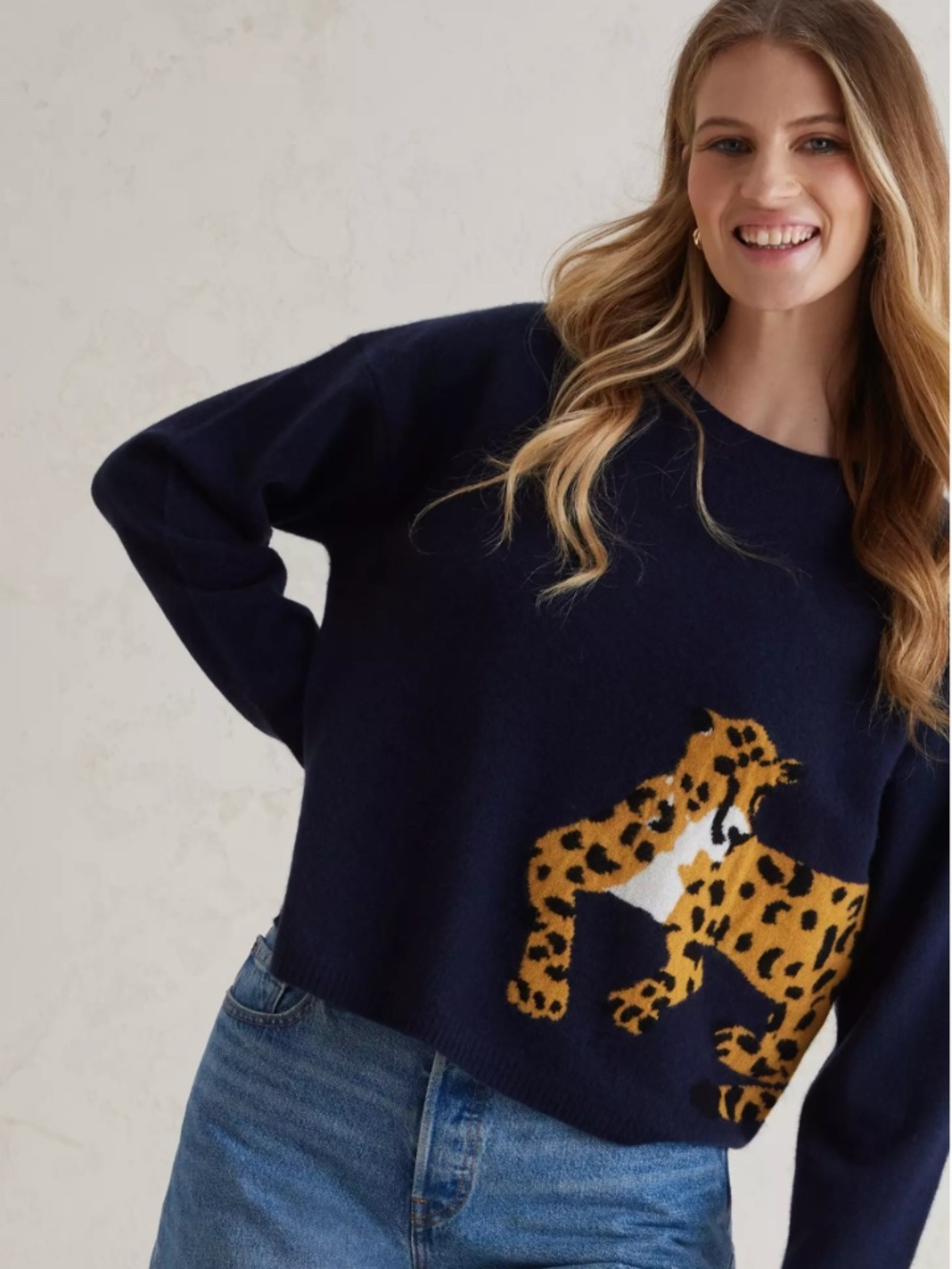 Maeve by Anthropologie leopard intarsia sweater 100% Cashmere Size M